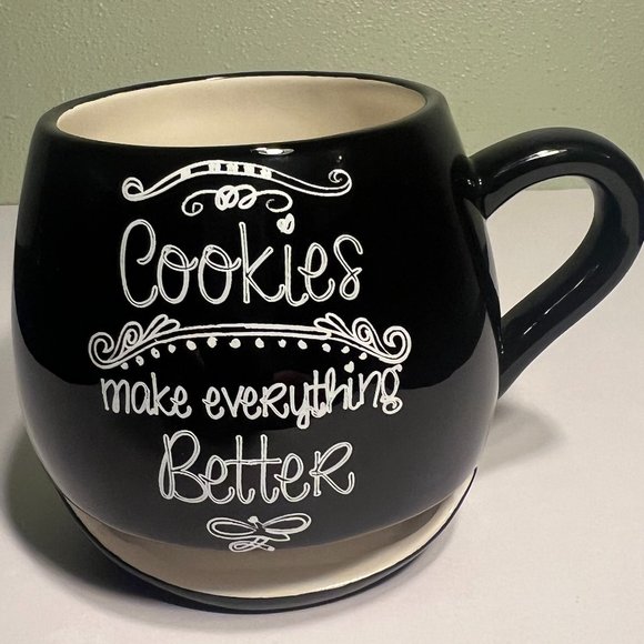 Vintage Avon COOKIES MAKE EVERYTHING BETTER Ceramic Mug ~ Built-in Cookie Holder - Picture 3 of 7